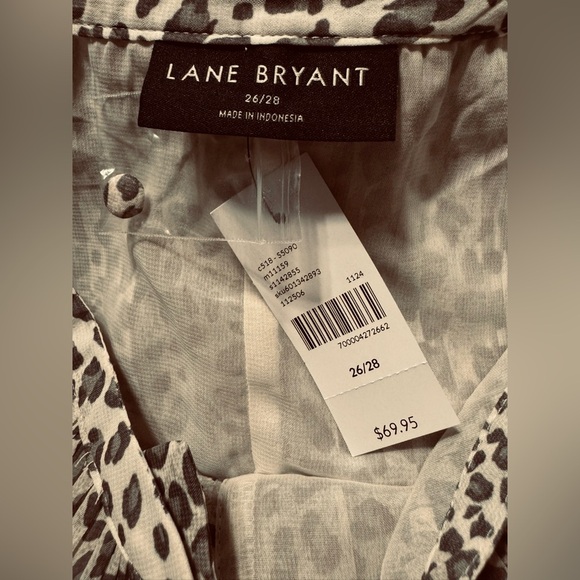 Lane Bryant Swing Bracelet Sleeve Blouse Leop - Picture 6 of 9